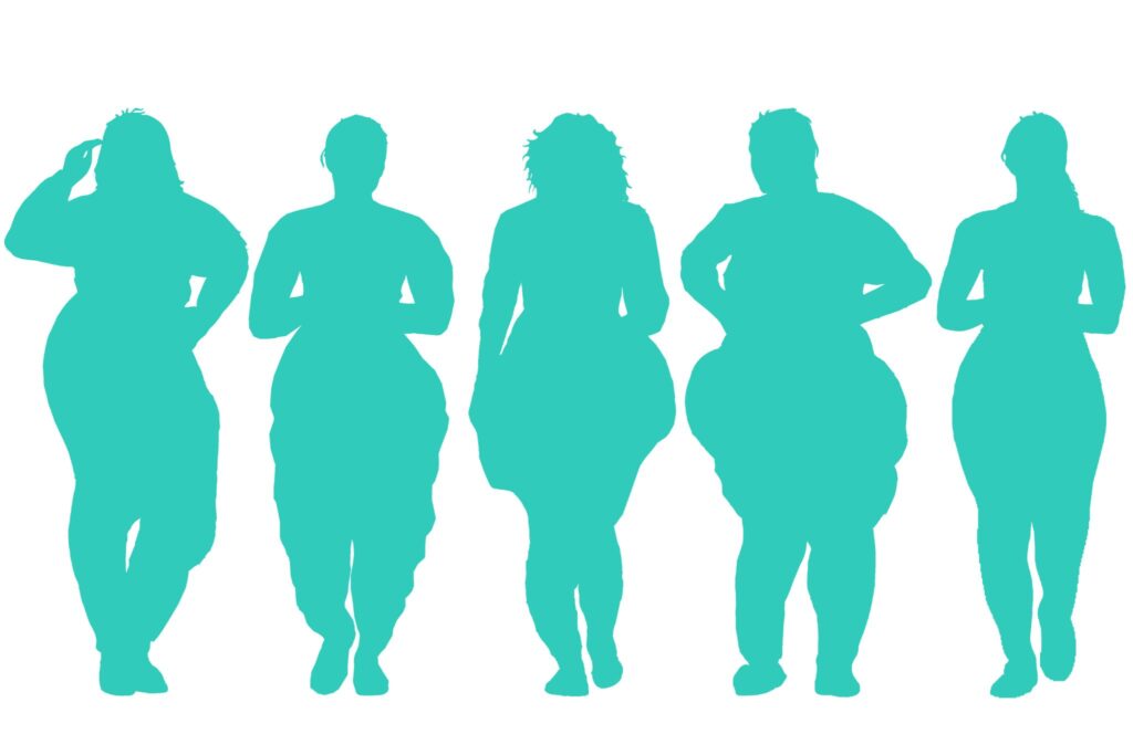 Why are my legs swollen - 5 lipoedema ladies in green silhouette